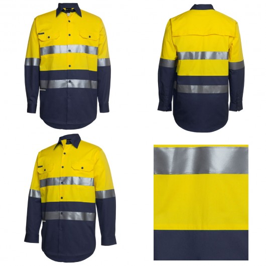 Yellow Cotton Hi Vis Work Shirts Alt
